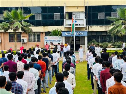 Flag Hoisting Ceremony at Veterinary College, Anand