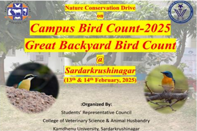 Nature Conservation Drive "Campus Bird Count 2025 @Sardarkrushinagar" 13th & 14th February, 2025