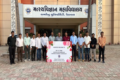 Visit of Dr. P. H. Tank, Hon’ble Vice Chancellor, Kamdhenu University, Gandhinagar to College of Fisheries Science, KU, Veraval