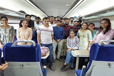 Joyride by students and staff of College of Fisheries Science, KU, Veraval on Inaugural Day of Vande Bharat Express Train