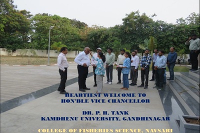 Hon'ble Vice Chancellor,KU, Dr. P. H. Tank visit at College of Fisheries Science, KU, Navsari