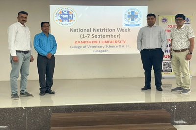National Nutrition Week Celebration at COVSAH, KAMDHENU UNIVERSITY,Junagadh.