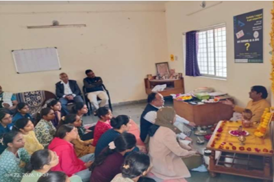 Vasant Panchami celebration with Ma Saraswati pujan at Girls hostel, Veterinary College, Sardarkrushinagar