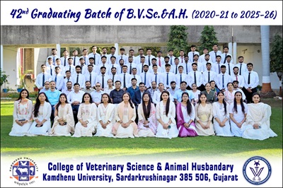 Valedictory Function of 42nd Outgoing Batch Celebrated at College of Veterinary Science and Animal Husbandry, Kamdhenu University, Sardarkrushinagar