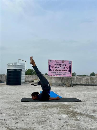 Celebration of International Yoga Day by NSS Unit of Veterinary College, Kamdhenu University, Junagadh