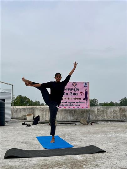 Celebration of International Yoga Day by NSS Unit of Veterinary College, Kamdhenu University, Junagadh