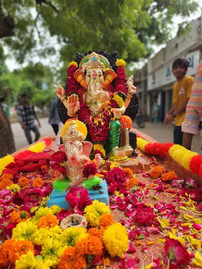 Celebration of "Ganesh Mahotsav" at Nachiketa Boys Hostel, College of Dairy Science, Kamdhenu University, Amreli.