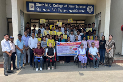 Celebration of National Dengue Day 2025 at SMC College of Dairy Science, Kamdhenu University, Anand