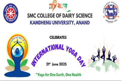 Celebration of International Yoga Day-2025 by NSS Unit of SMC College of Dairy Science, Kamdhenu University, Anand