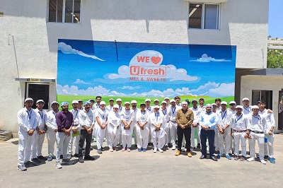 Total 39 students of 6th Semester B.Tech. (Dairy Technology) programme of College of Dairy Science, Amreli, Kamdhenu University scheduled the educational industrial visit on 22 nd April 2023 along with 2 Faculty members Mr.M.N.Hingu & Mr. Subhash Prasad at Ufresh Milk &Food Products, Rajkot.